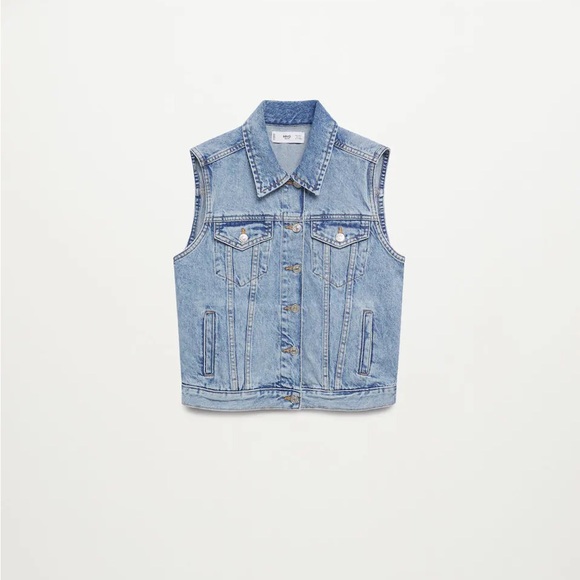Mango Denim vest with pockets - Picture 6 of 9